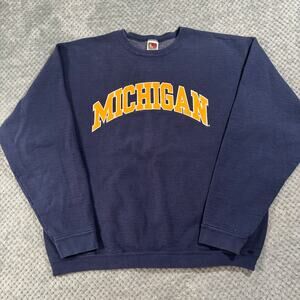 VTG Michigan Wolverines Men's Navy Crewneck Sweatshirt Sz XL